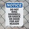 Signmission Do Not Ring Doorbell Or Knock OSHA Notice Sign, Plastic, 7in W x 10in L, 2PK OS-2PACK-NS-P-710-V-11356 - alternate 5